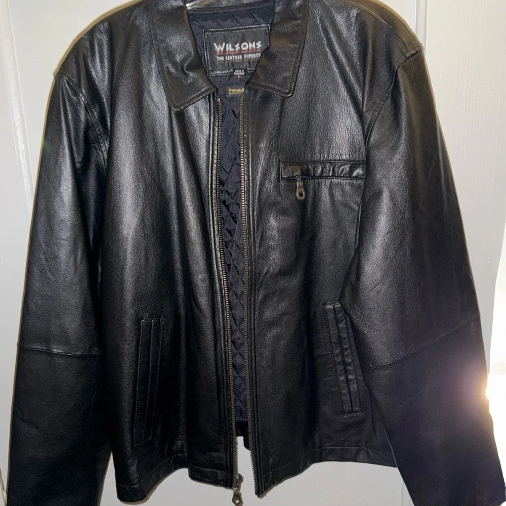 Wilson Black Leather Jacket for Men - Picture 10 of 15